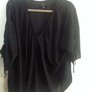 Womens black silky Blouse